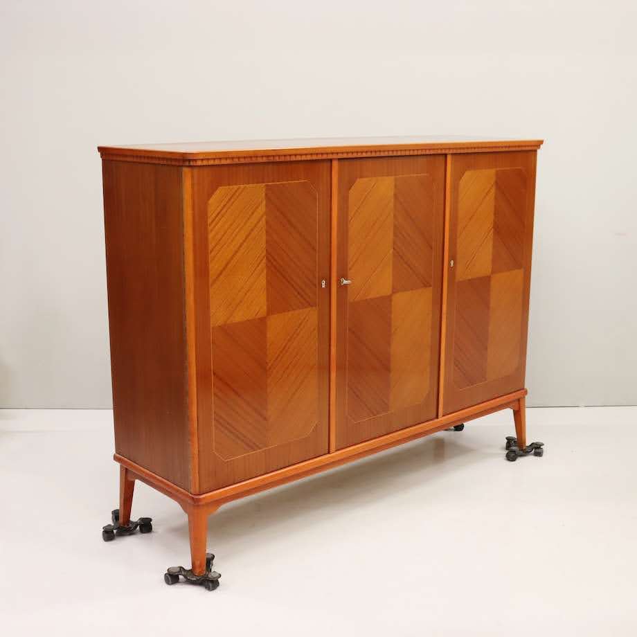 Art Deco Credenza with Geometric Marquetry