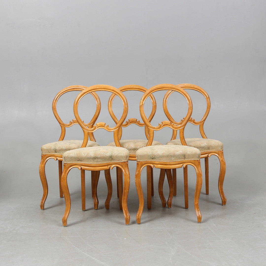 Rococo Dining Chairs, set of 5