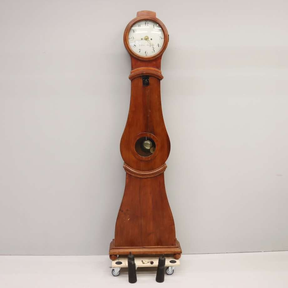 Early 1800s Swedish Mora-style Floor Clock by G. Hörlin of Christianstad, Brand Marked